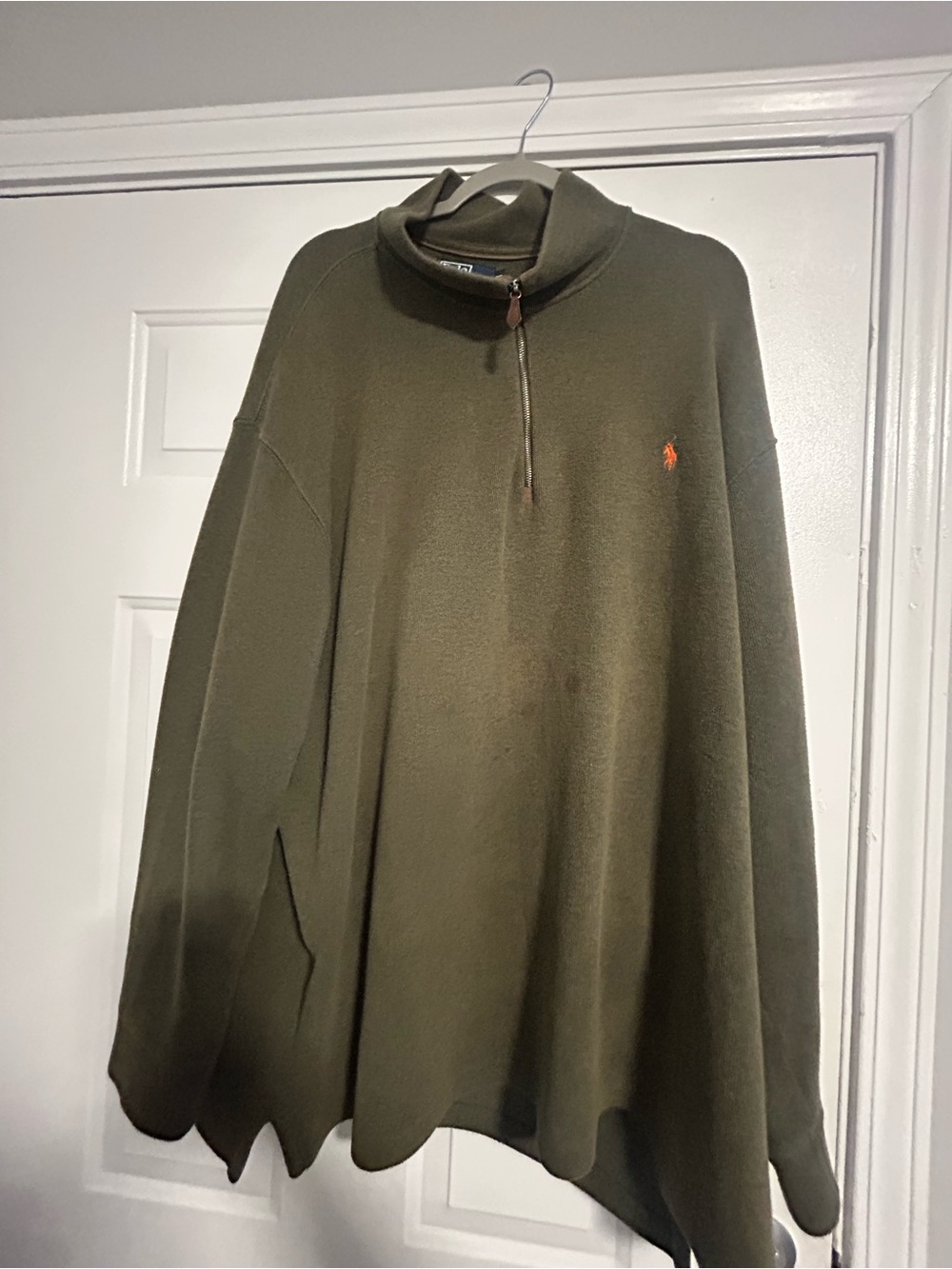 Ralph Lauren Men’s Olive Green Half-Zip Pullover Sweater